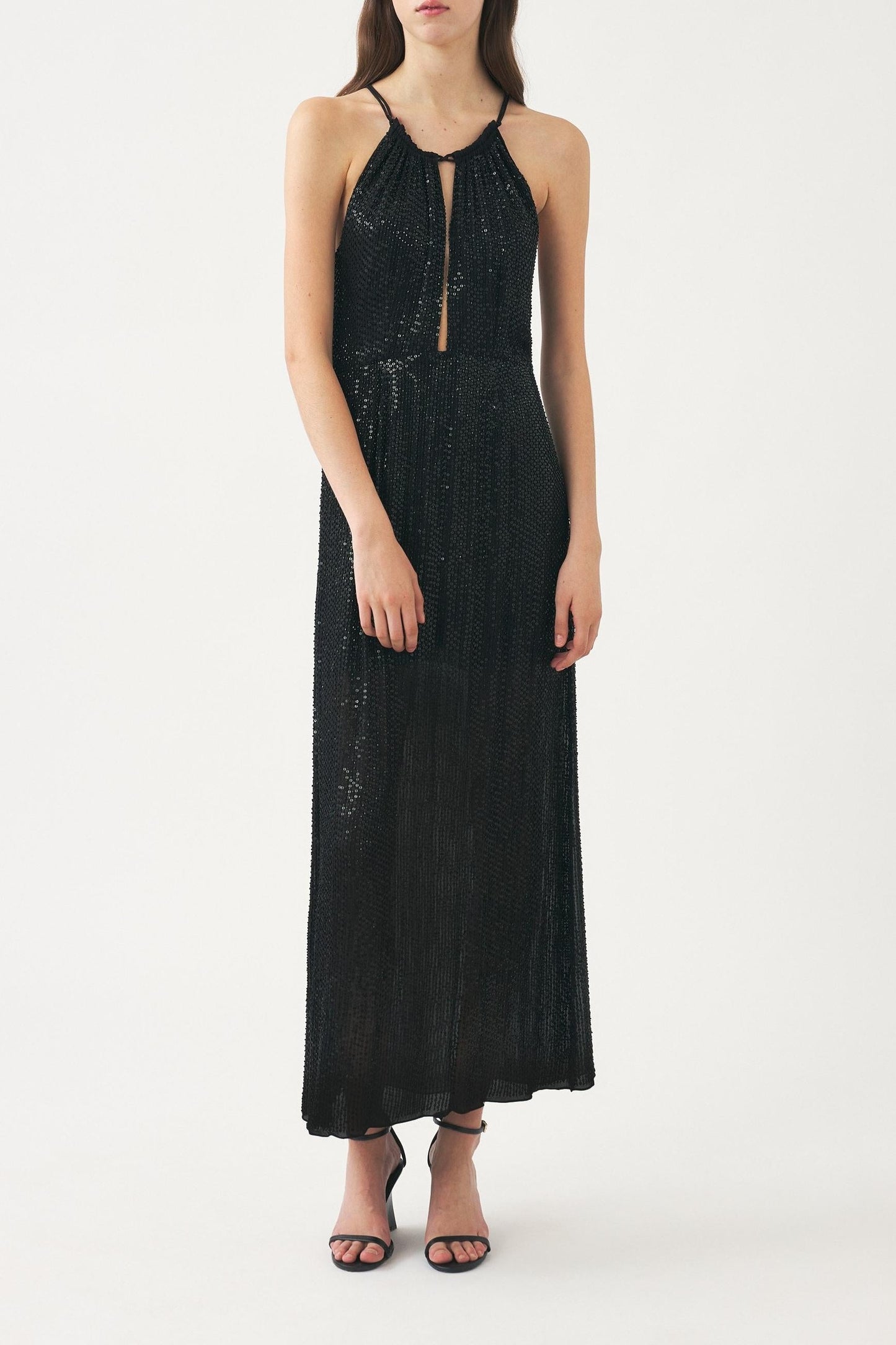 Maxi dress hand-embroidered with pearls Dune