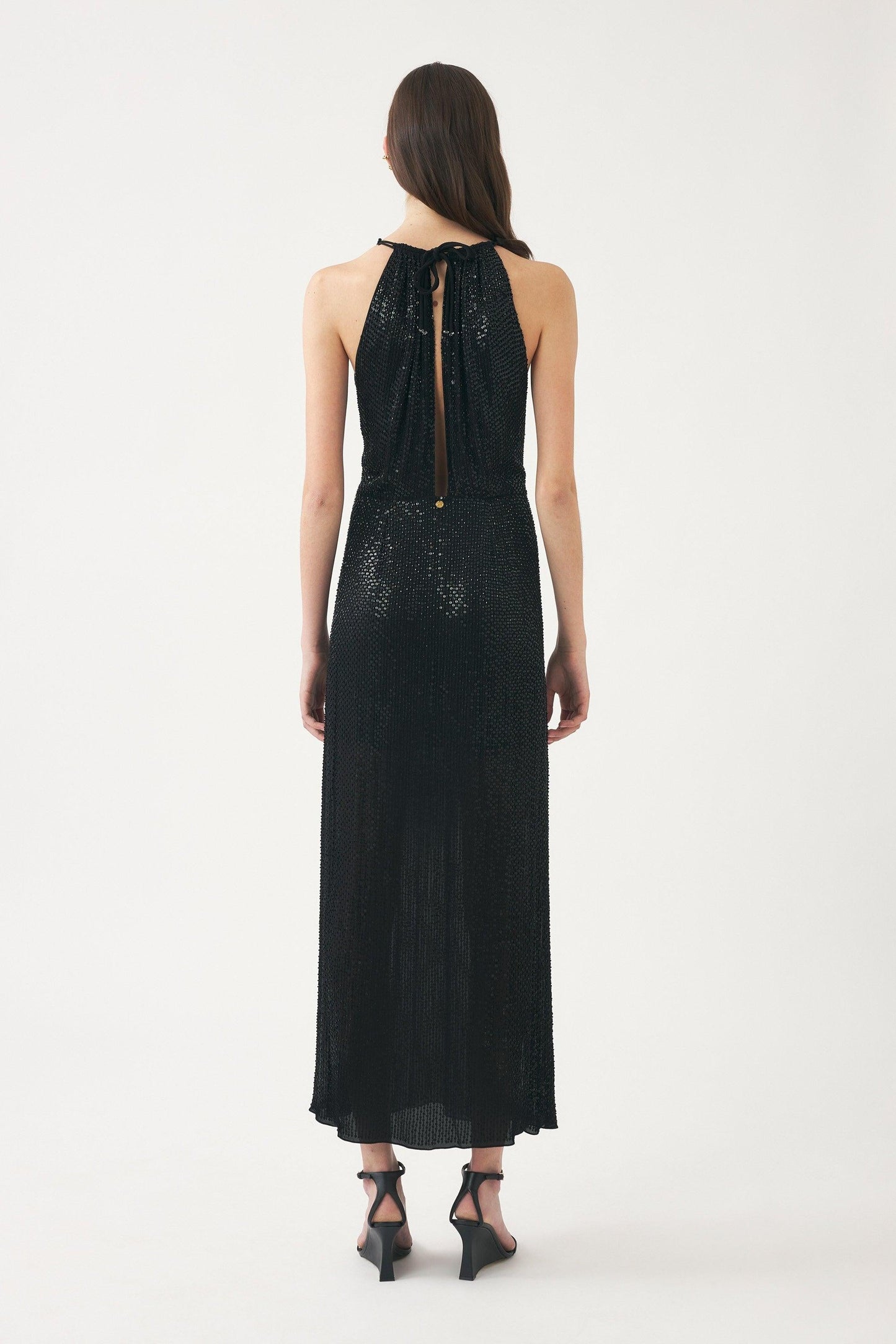 Maxi dress hand-embroidered with pearls Dune