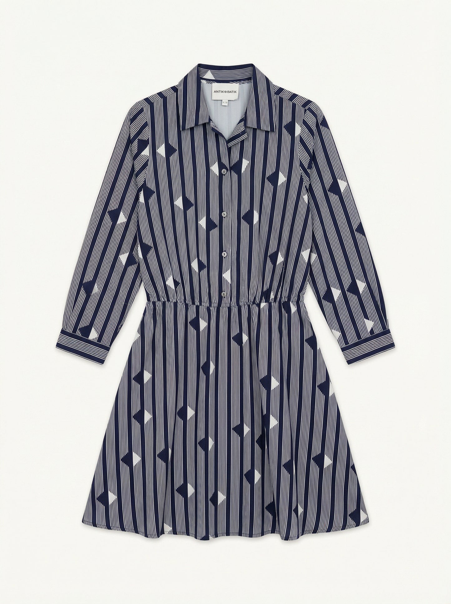 Mid-length dress with geometric patterns