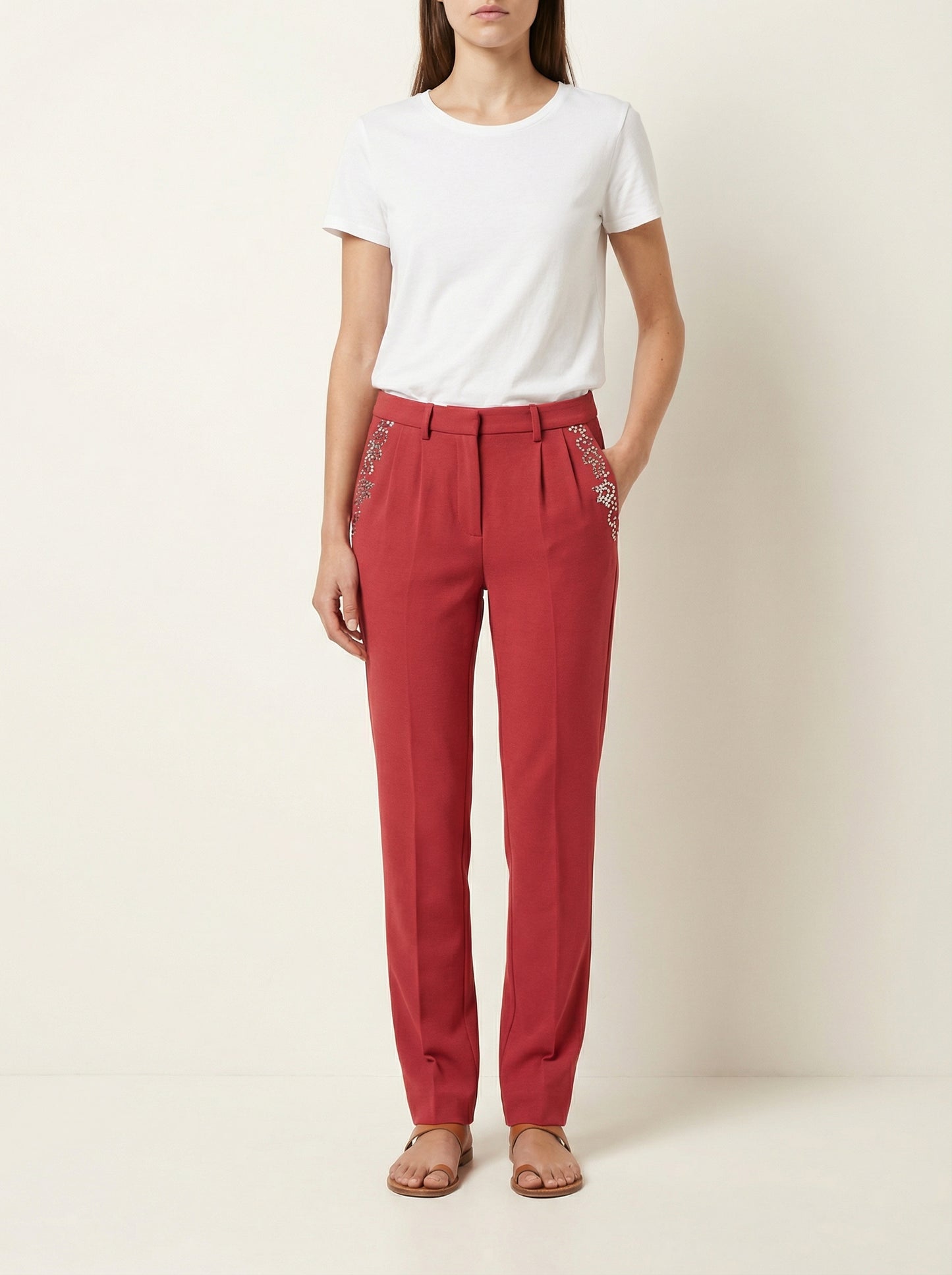 Brick red trousers