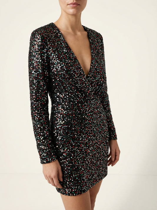 Robe à paillettes multicolor