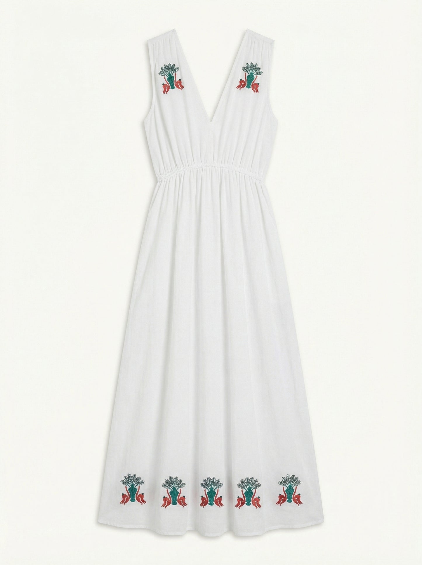 Long white embroidered dress