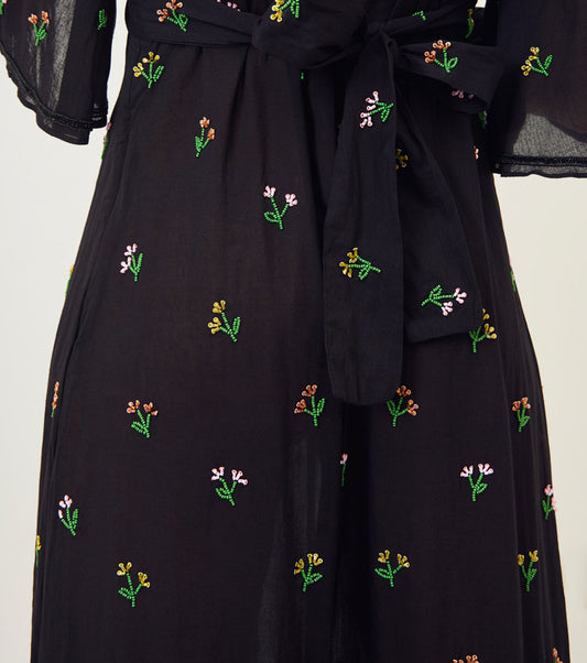 Robe longue bohème brodée Oriana