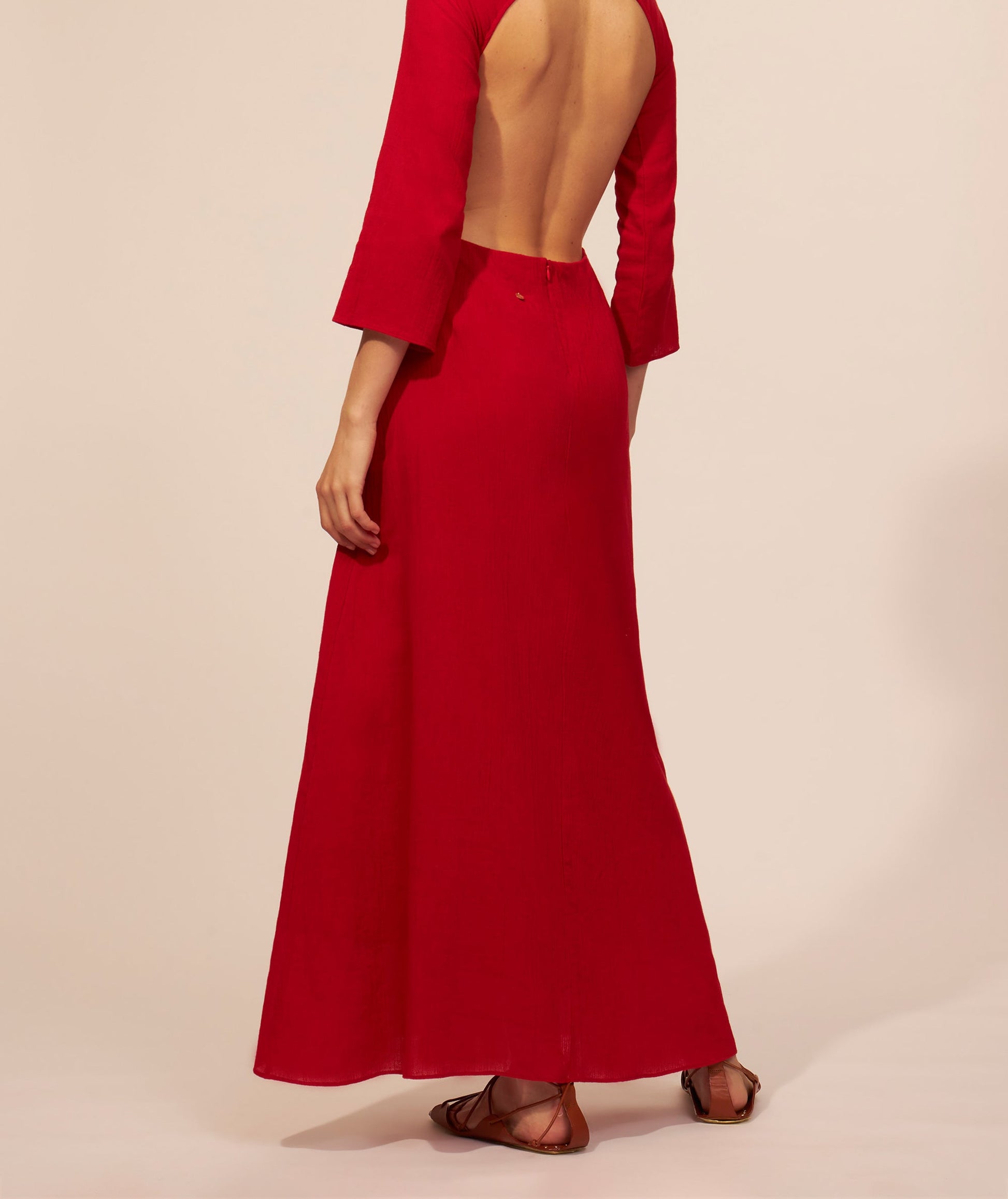 Nelly open-back crochet dress red 36/XS1