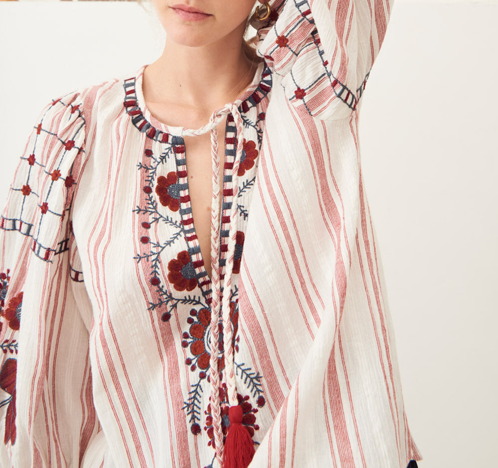 Blouse brodée coton Camilla