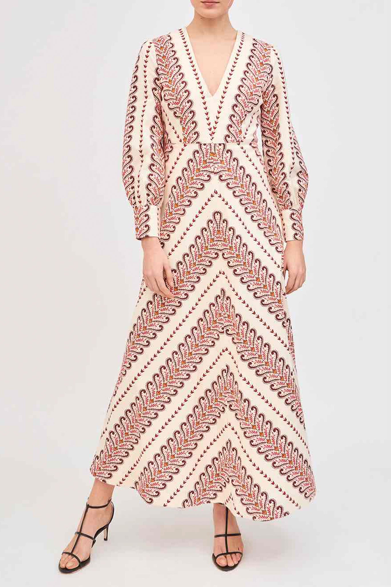 Robe longue crème à imprimé Huggi