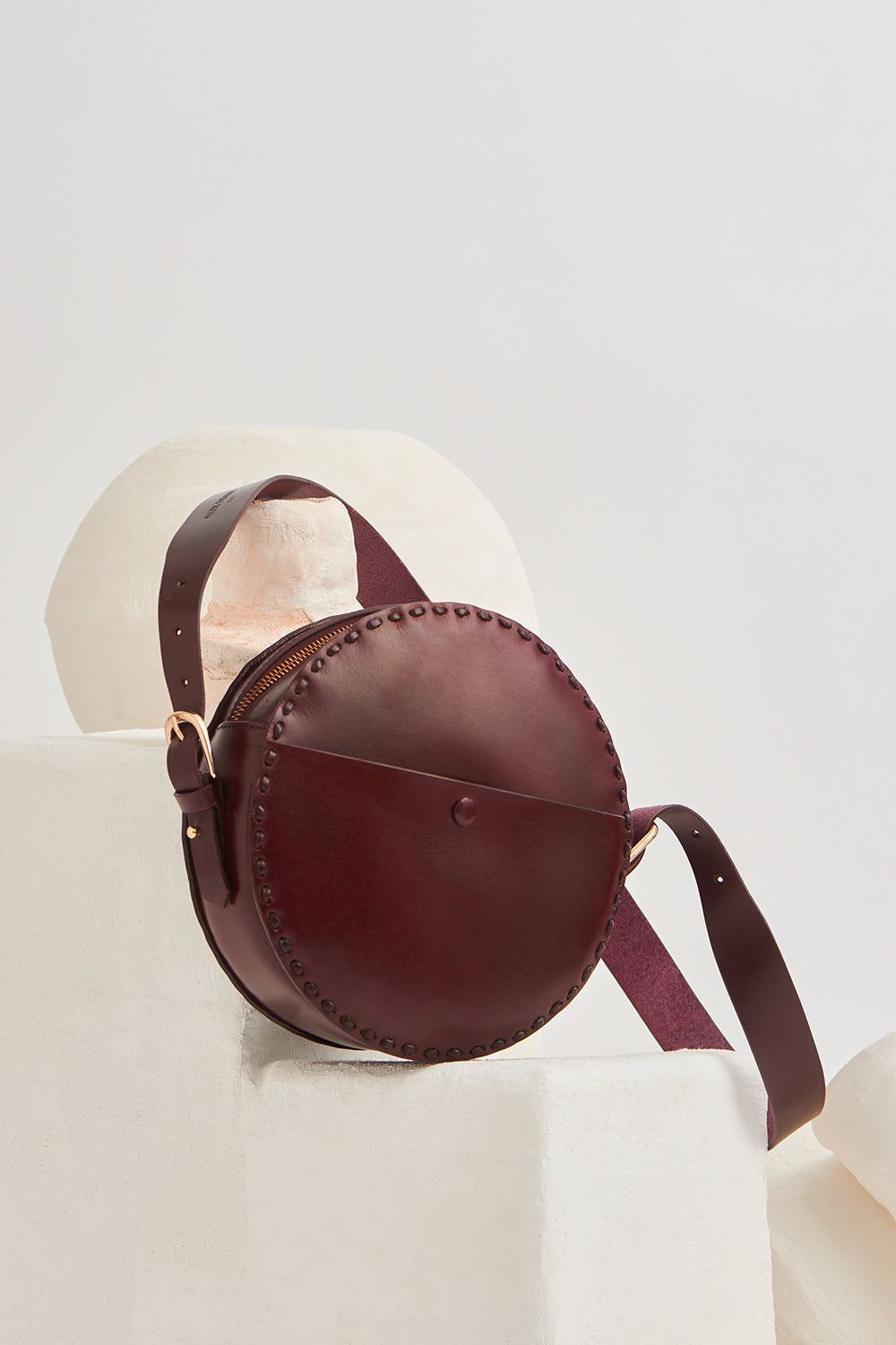 Sac rond en cuir embosse Kailo Antik Batik Vintage