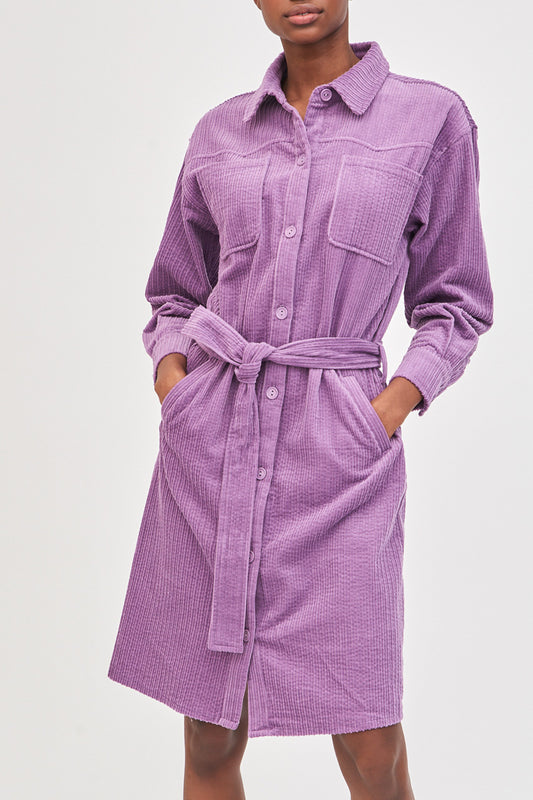 Robe chemise en velours côtelé Pipa