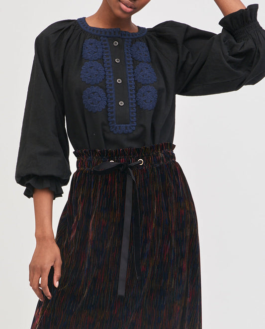 Loose embroidered Zida blouse
