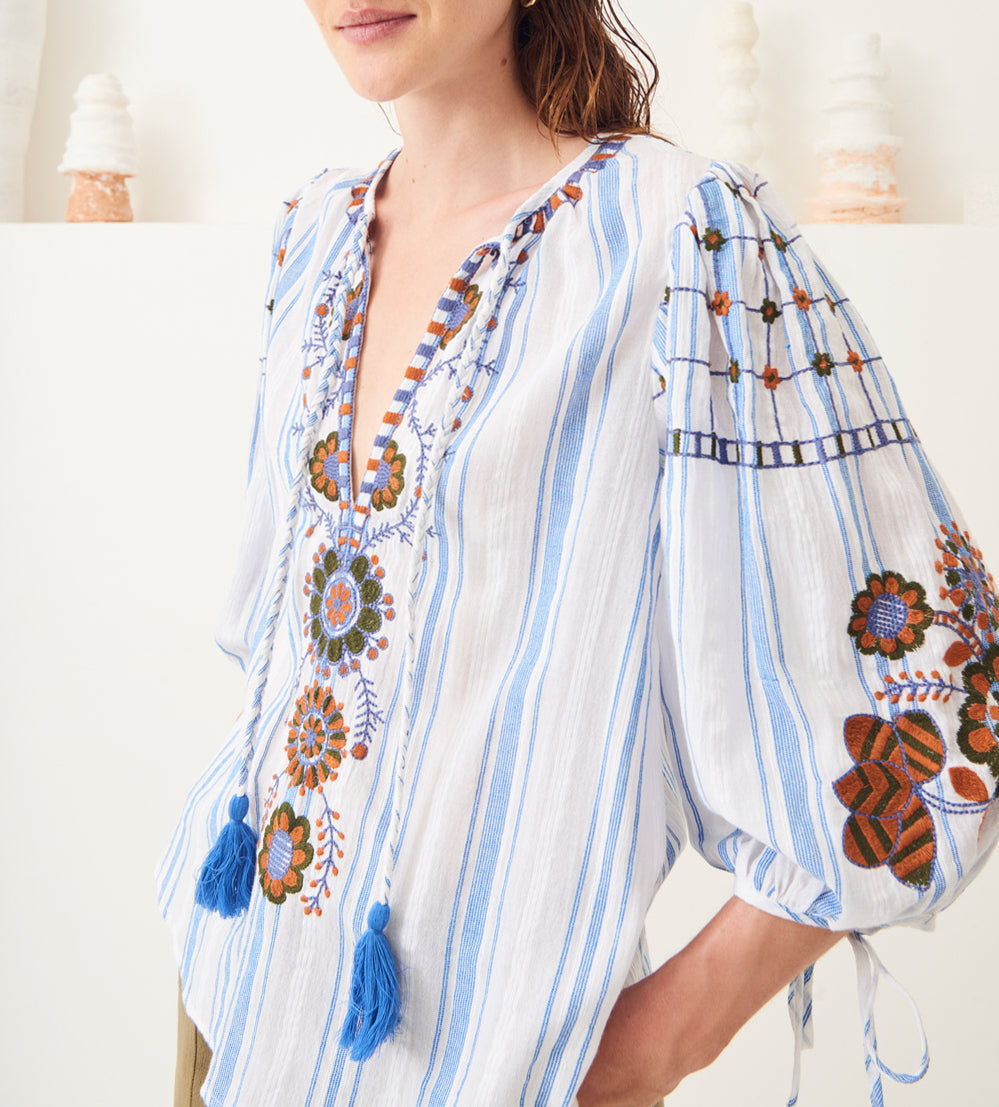 Camilla embroidered cotton blouse