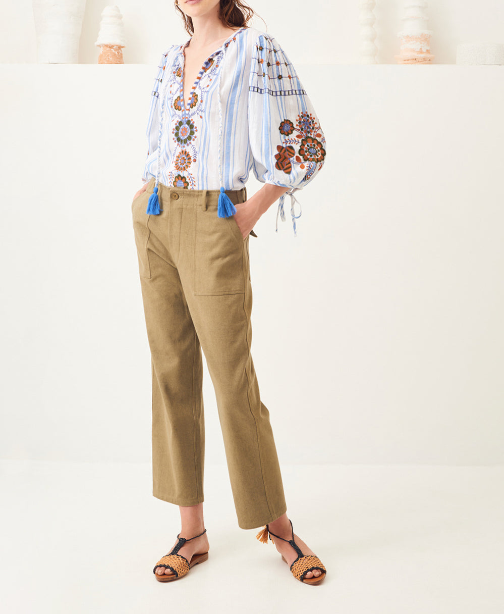 Camilla embroidered cotton blouse