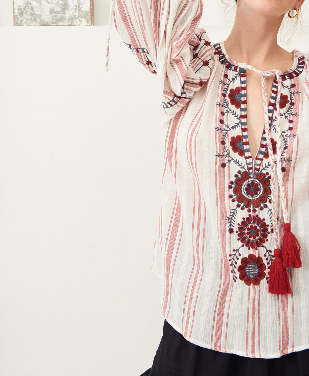 Camilla embroidered cotton blouse