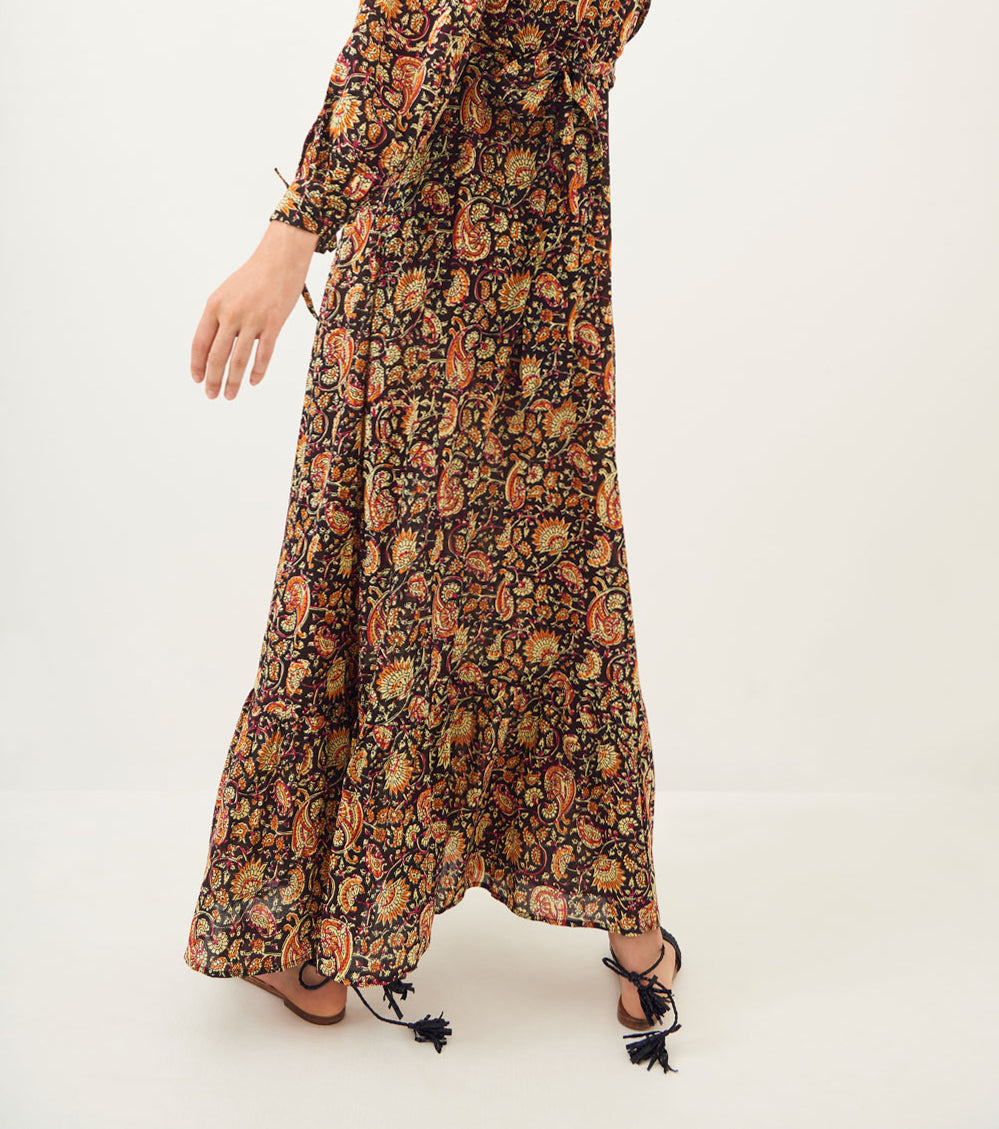 Robe Longue ANTIK BATIK - Taille S - Style évasé Multicolore - Occasion Bon état