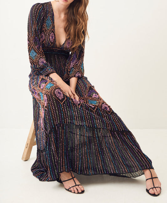 Emilia embroidered long dress
