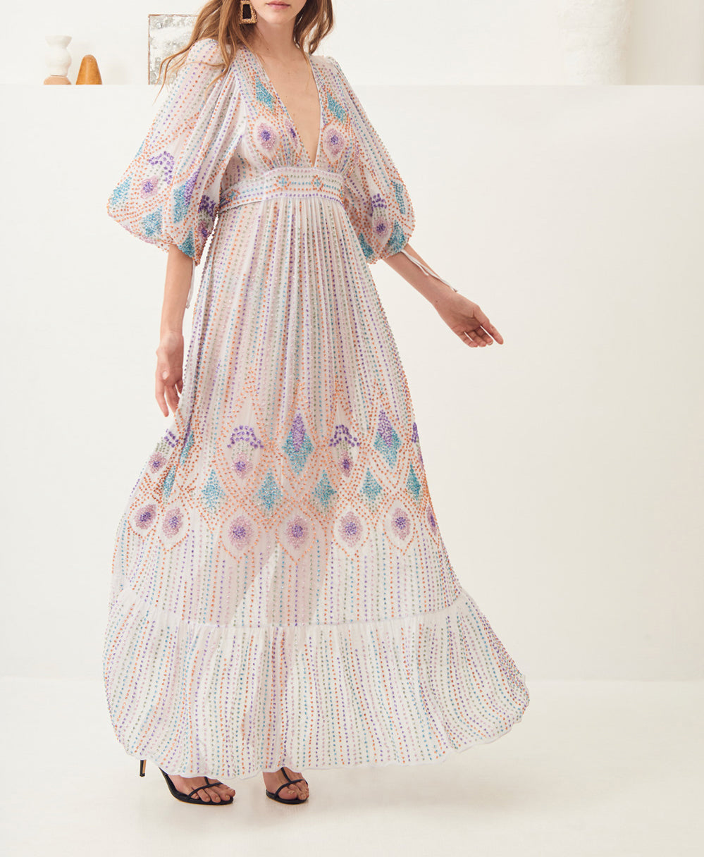 Emilia embroidered long dress