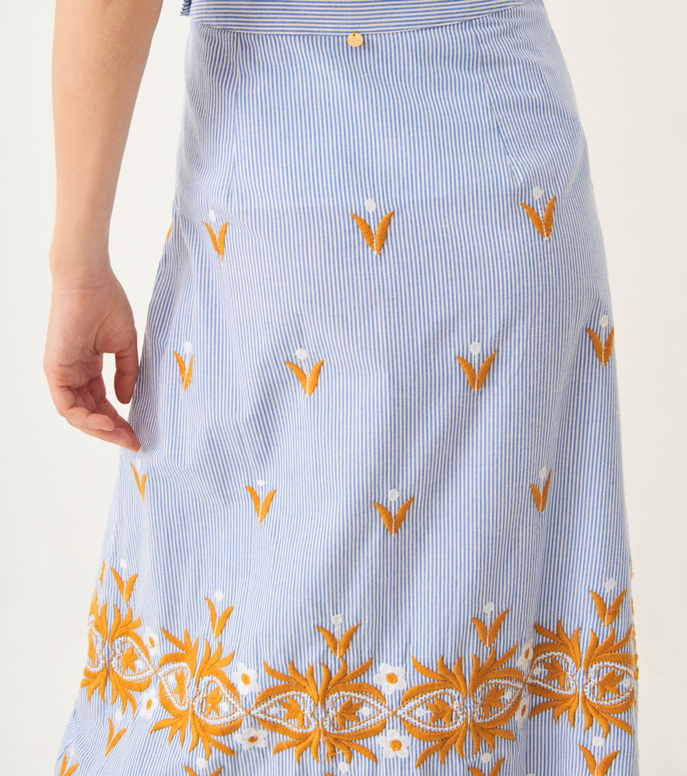 Mexica embroidered long skirt
