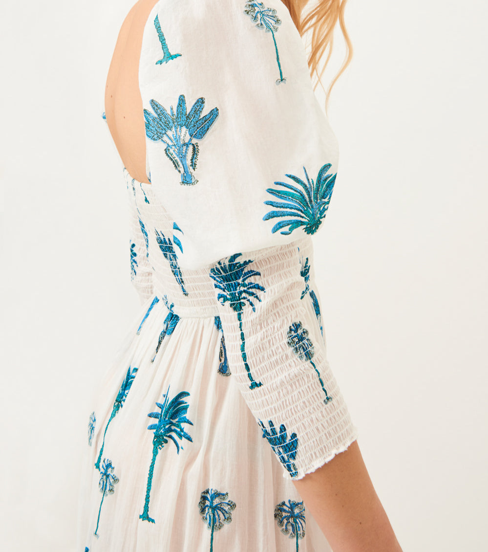 Robe fluide manches bouffantes Palmy