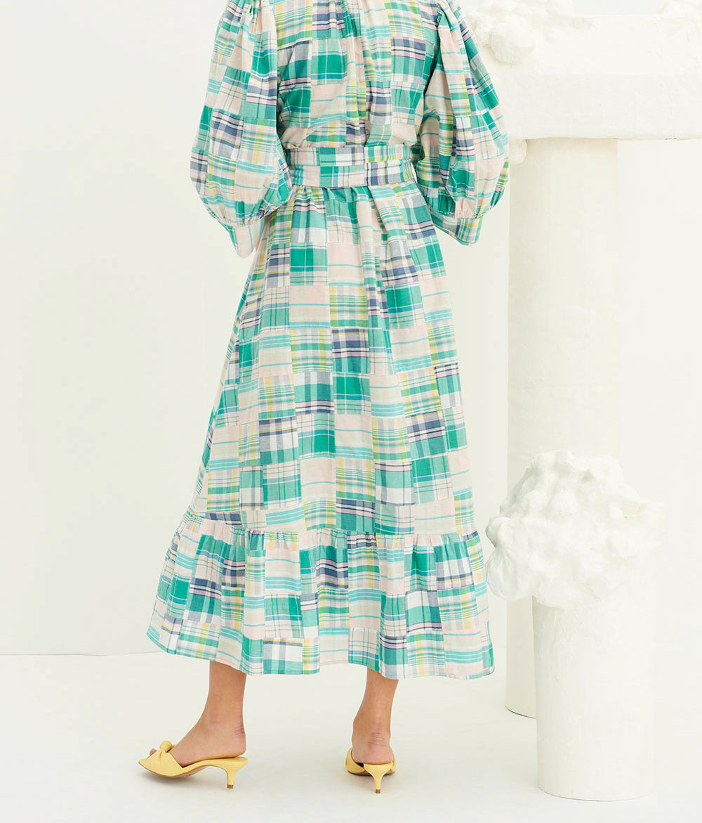 vestido largo Alama de patchwork