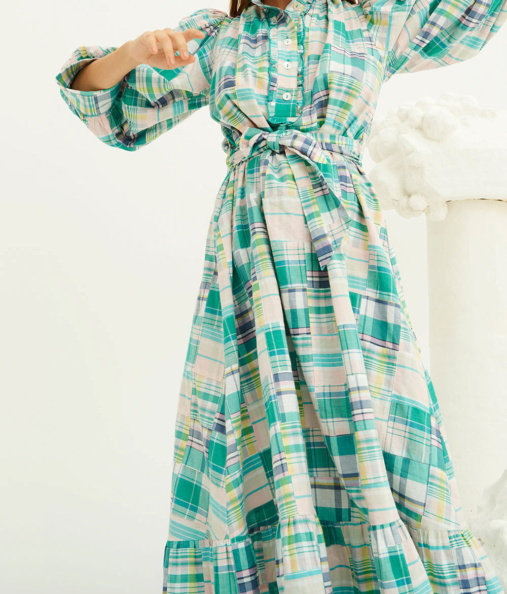 Alama long patchwork dress