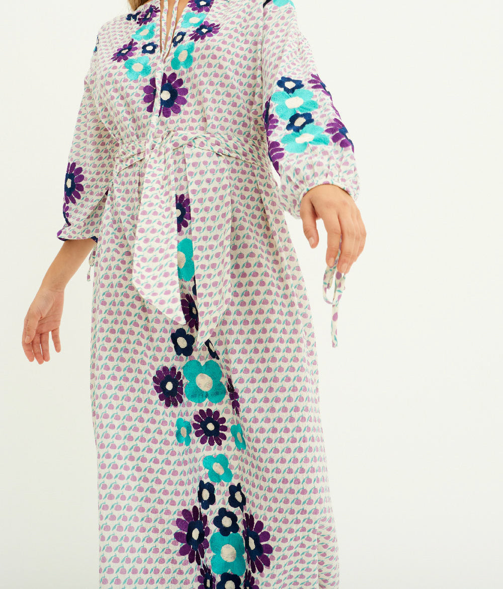 Robe longue brodée Apoline