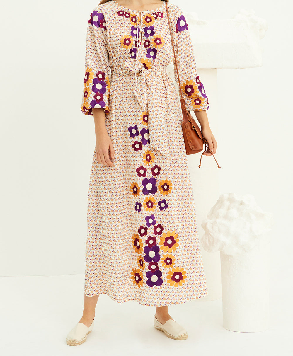 Robe longue brodée Apoline