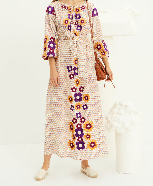 Robe longue brodée Apoline