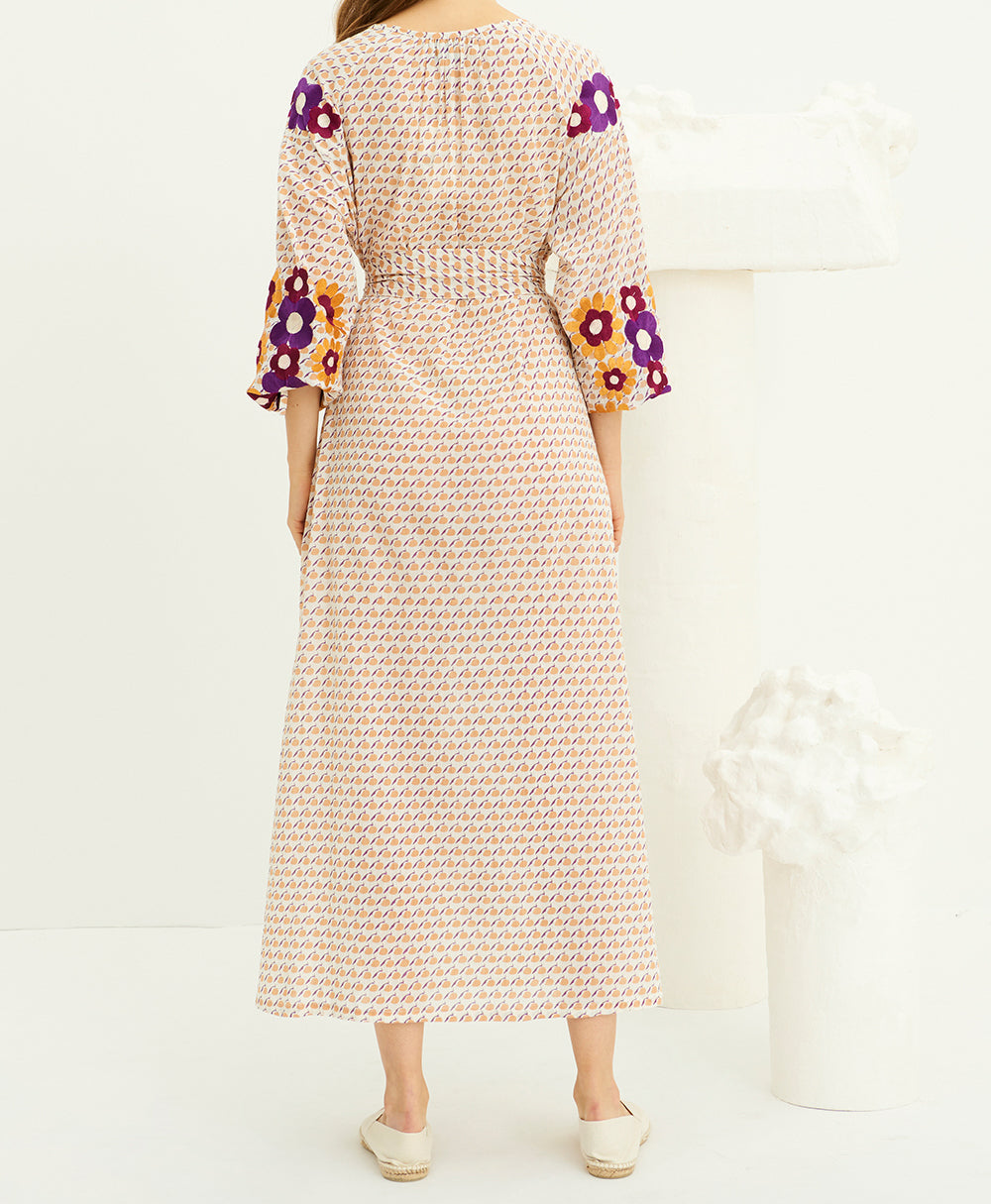 Robe longue brodée Apoline