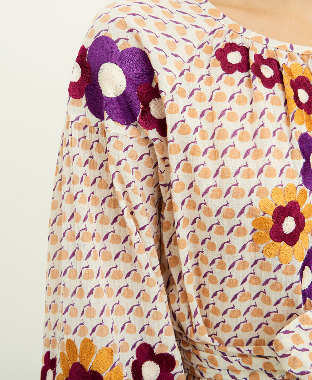 Robe longue brodée Apoline