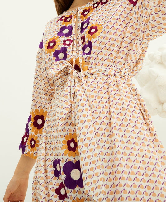 Robe longue brodée Apoline