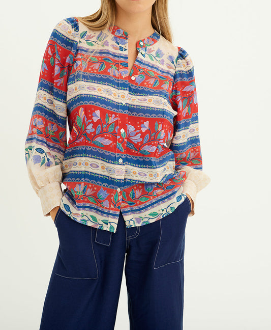 Chemise en soie imprimée Christina