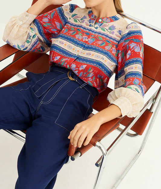 Chemise en soie imprimée Christina