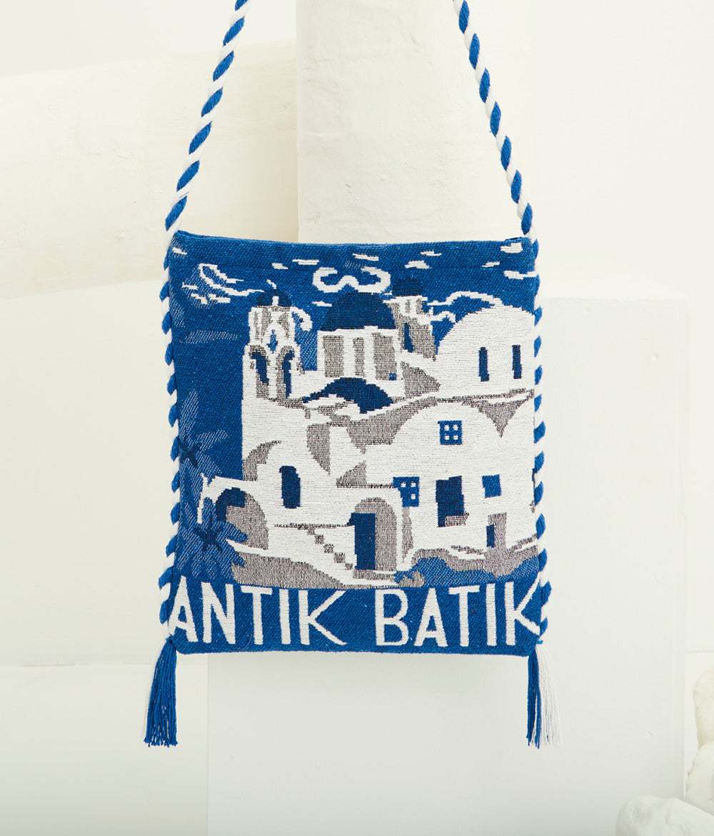 Santorini woven shoulder bag