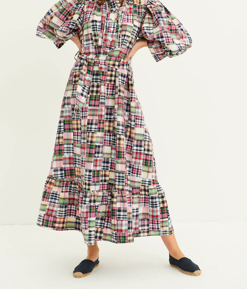 Alama long patchwork dress