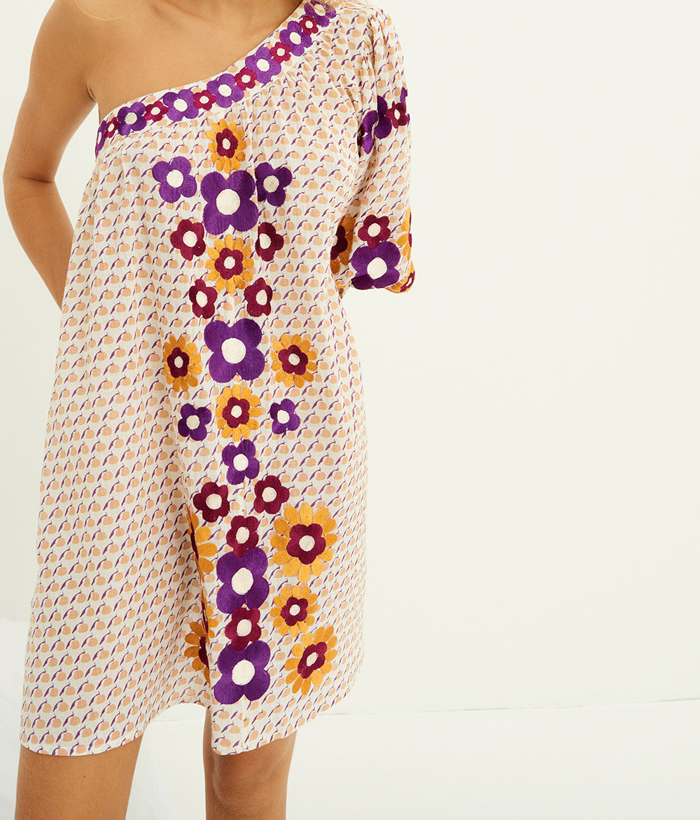 Robe courte brodée Apoline