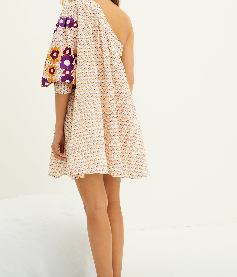 Robe courte brodée Apoline