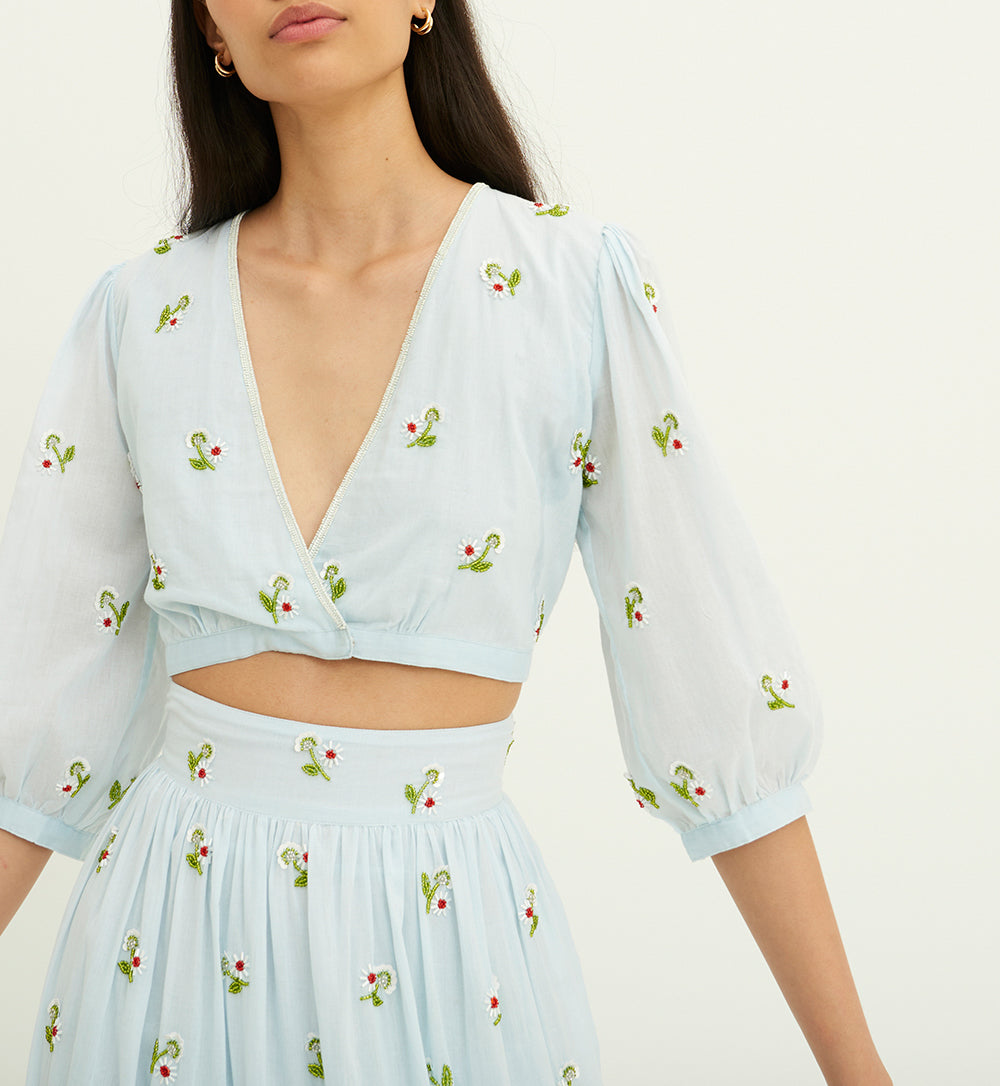 Crop top brodé perles Beata