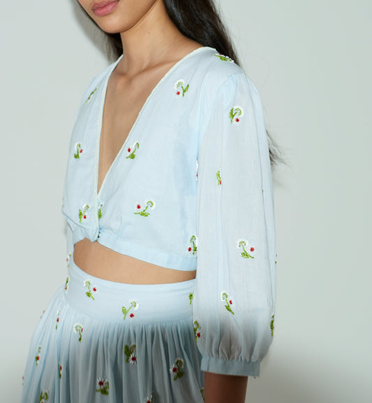 Crop top brodé perles Beata