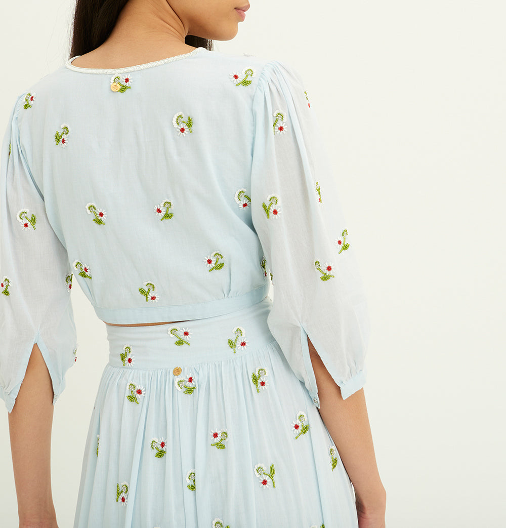 Crop top brodé perles Beata