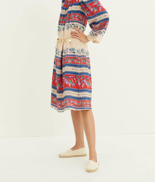 Robe midi en soie imprimée Christina