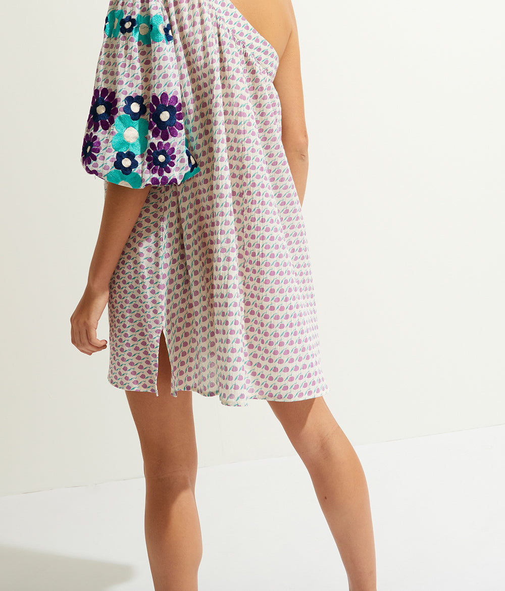 Robe courte brodée Apoline