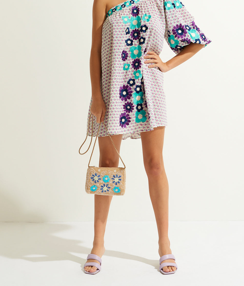 Robe courte brodée Apoline