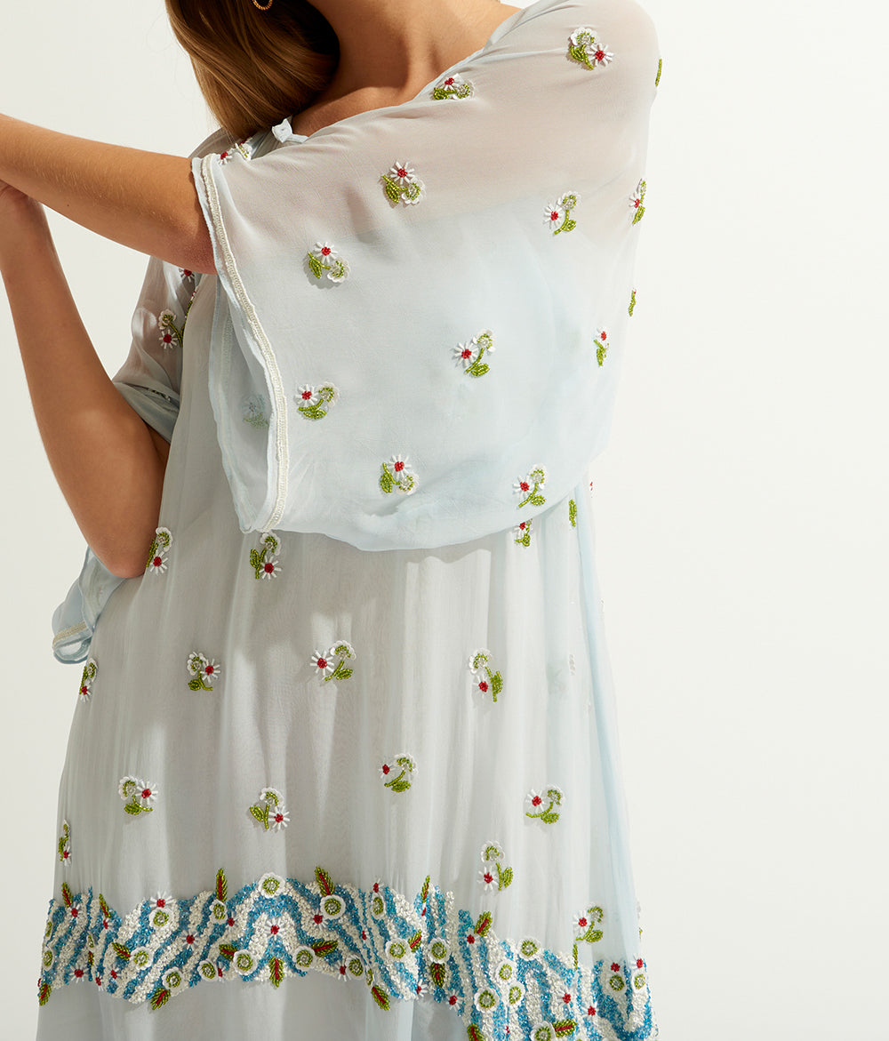 Robe courte brodée perles Beata