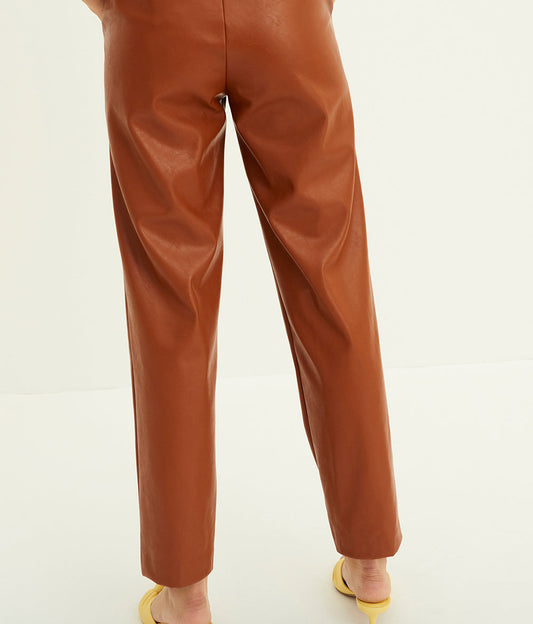 Meryl faux leather carrot pants