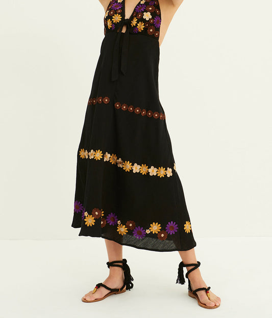 Julie embroidered dress with straps