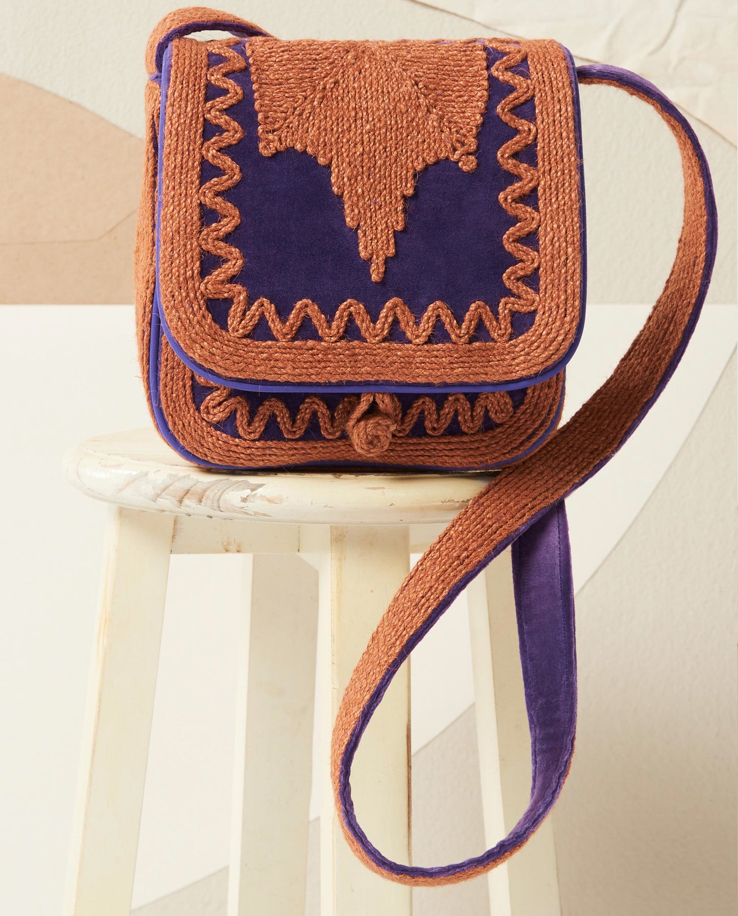 Petite besace en velours Hector