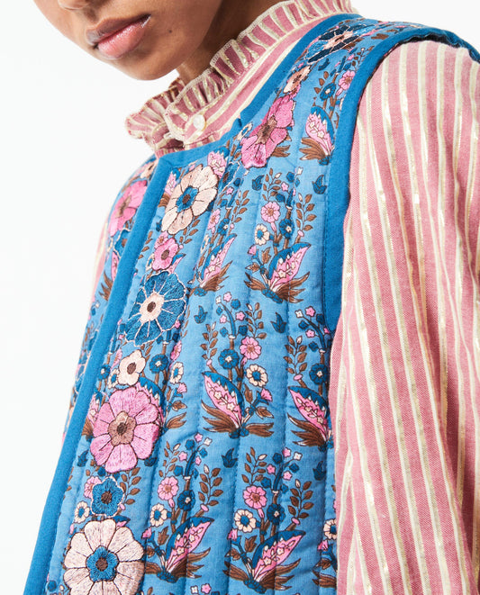 Chaleco sin mangas bordado Pauline