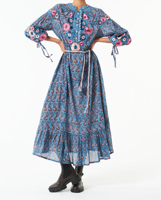 vestido largo Pauline bordado