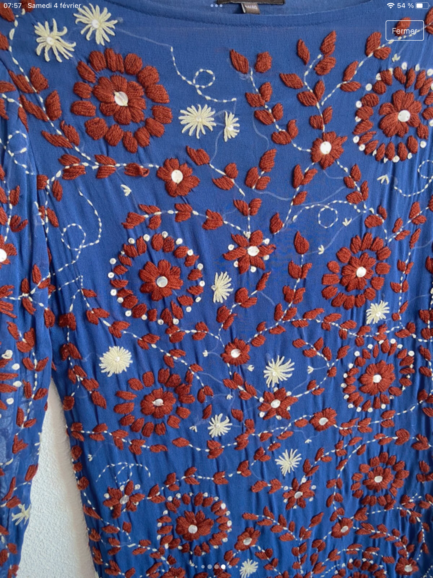 Robe bleu nuit imprimée