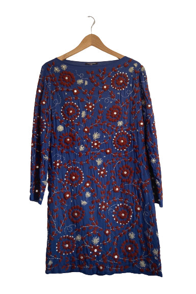 Robe bleu nuit imprimée