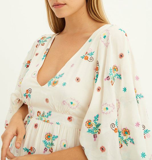 Robe dos nu brodée Houla